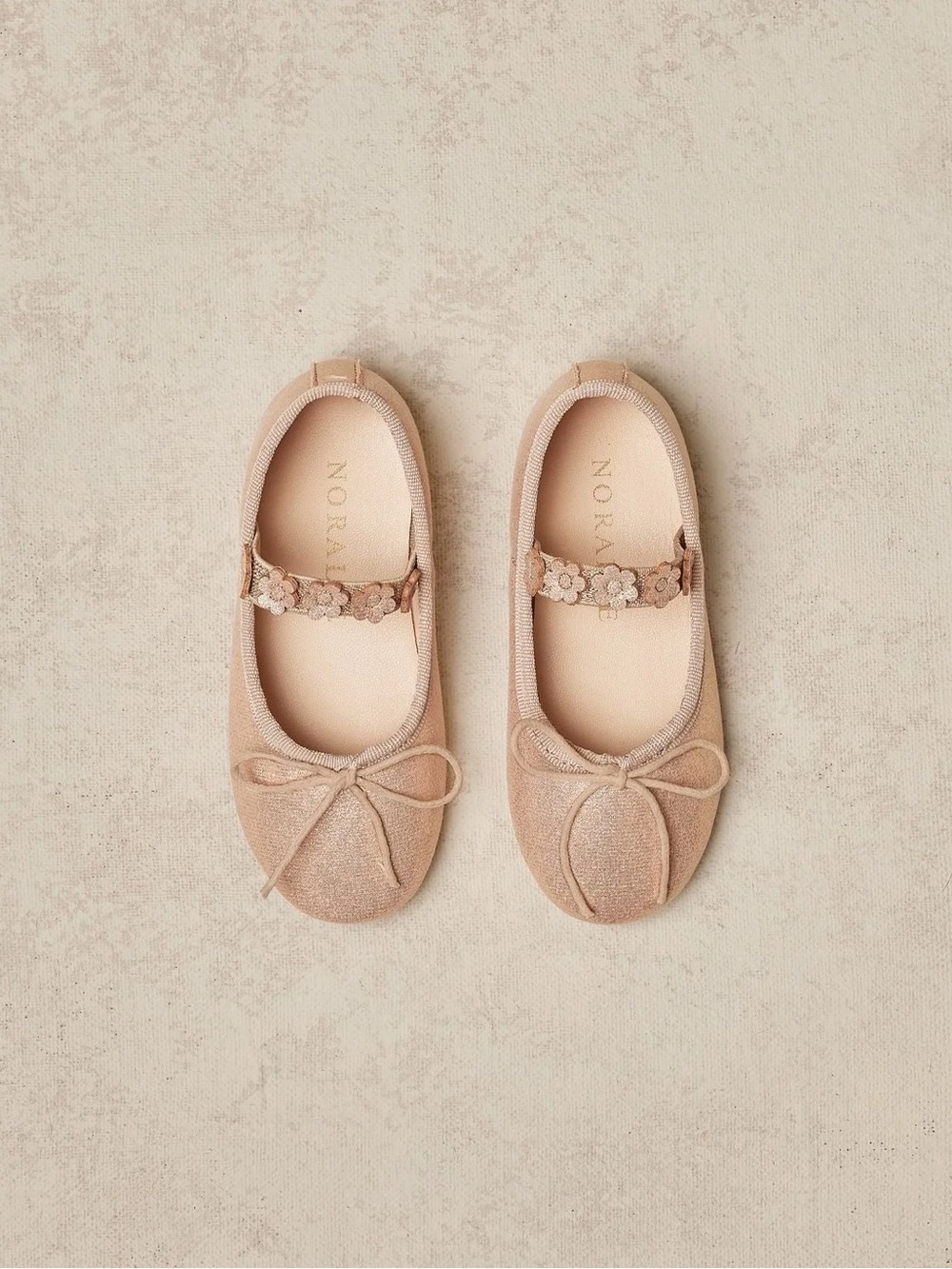 Noralee Pink Floral Strap Kids Ballet Flats